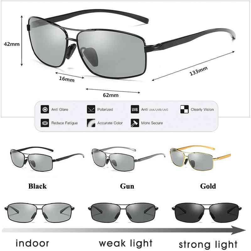 Ochelari de soare polarizați cu lentile schimbătoare, ramă neagră, protecție UV, design modern, pentru activități outdoor, SKU: CJNSFJCF00415-A set