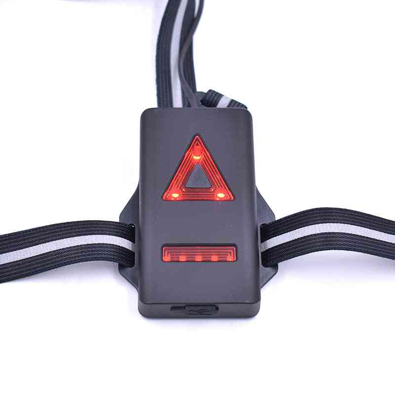 Dispozitiv de siguranță cu LED, lumină frontală puternică și semnal roșu de avertizare, utilizat pentru activități de camping și urgențe auto