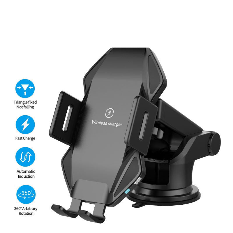 Încărcător Auto Wireless cu Clemă Automată – 15W Încărcare Rapidă