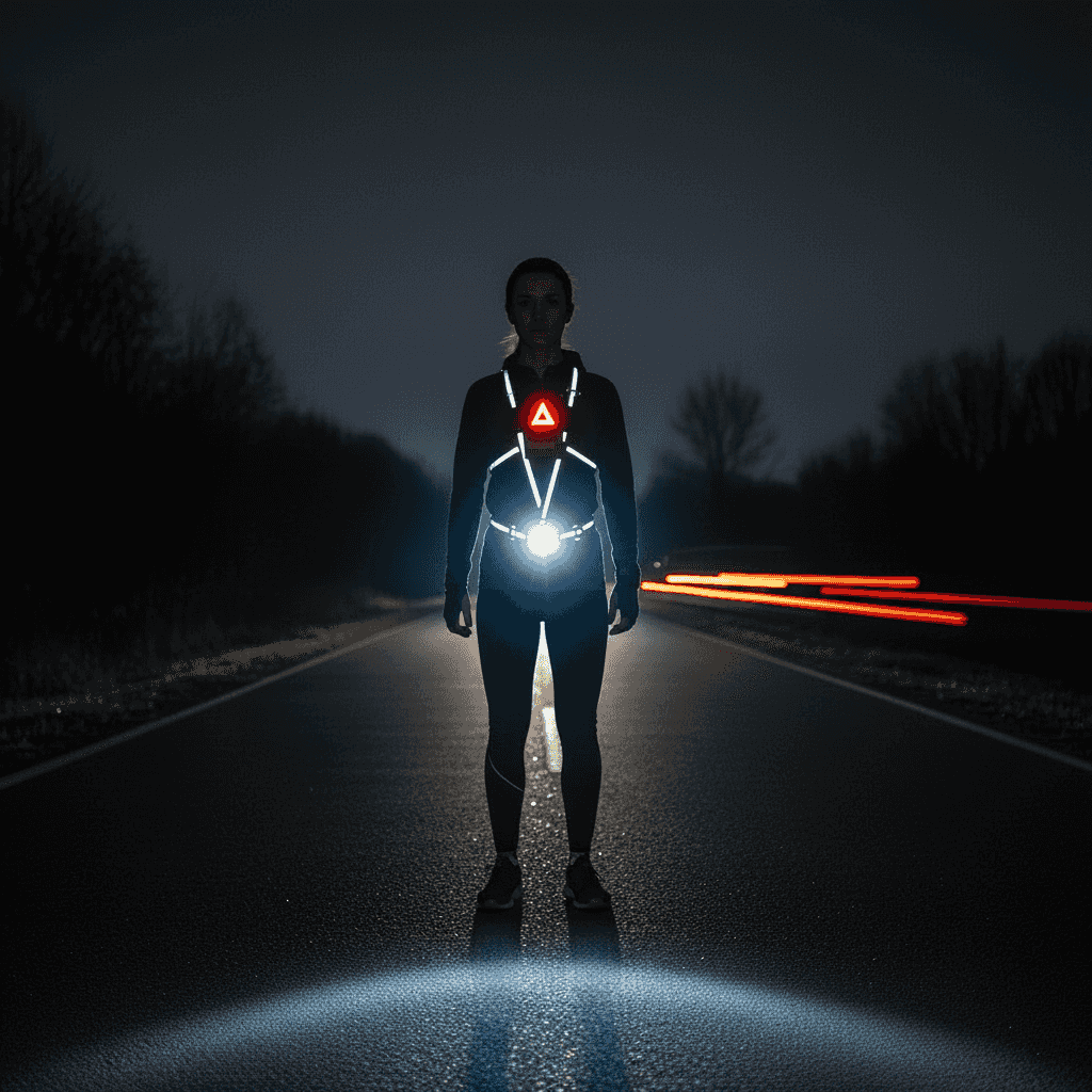 Lumină de avertizare și siguranță stradală cu LED, lumină frontală puternică de 500 lumeni și lumină roșie de avertizare, portabilă