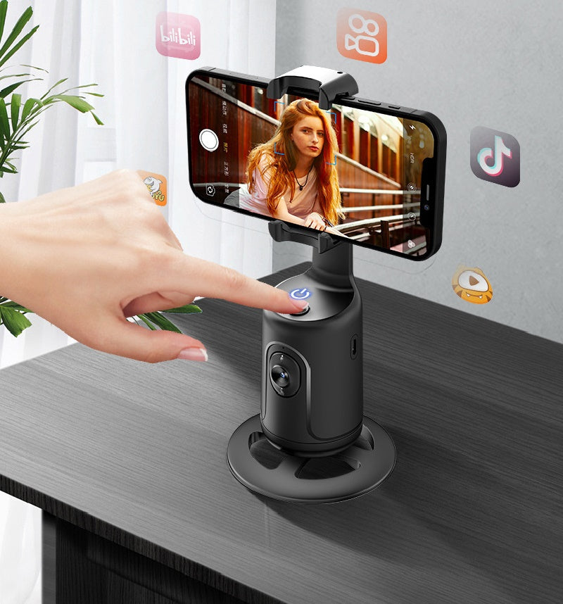 AI 360° Smart Phone Tracking Holder – Stabilizer for Filming, Vlogging, and Live Streaming