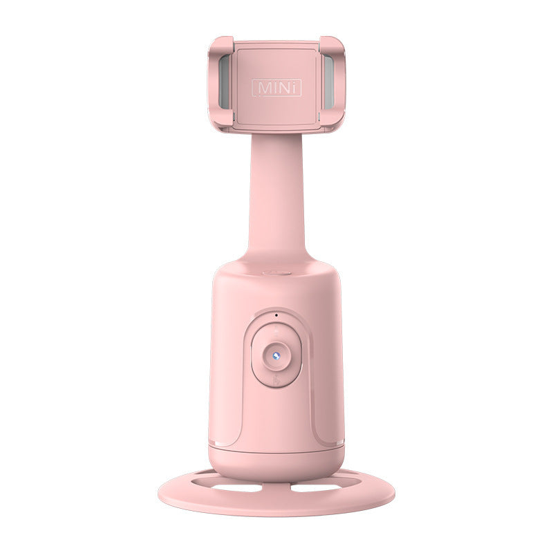 Pink mini car phone holder with a circular base and adjustable clamp