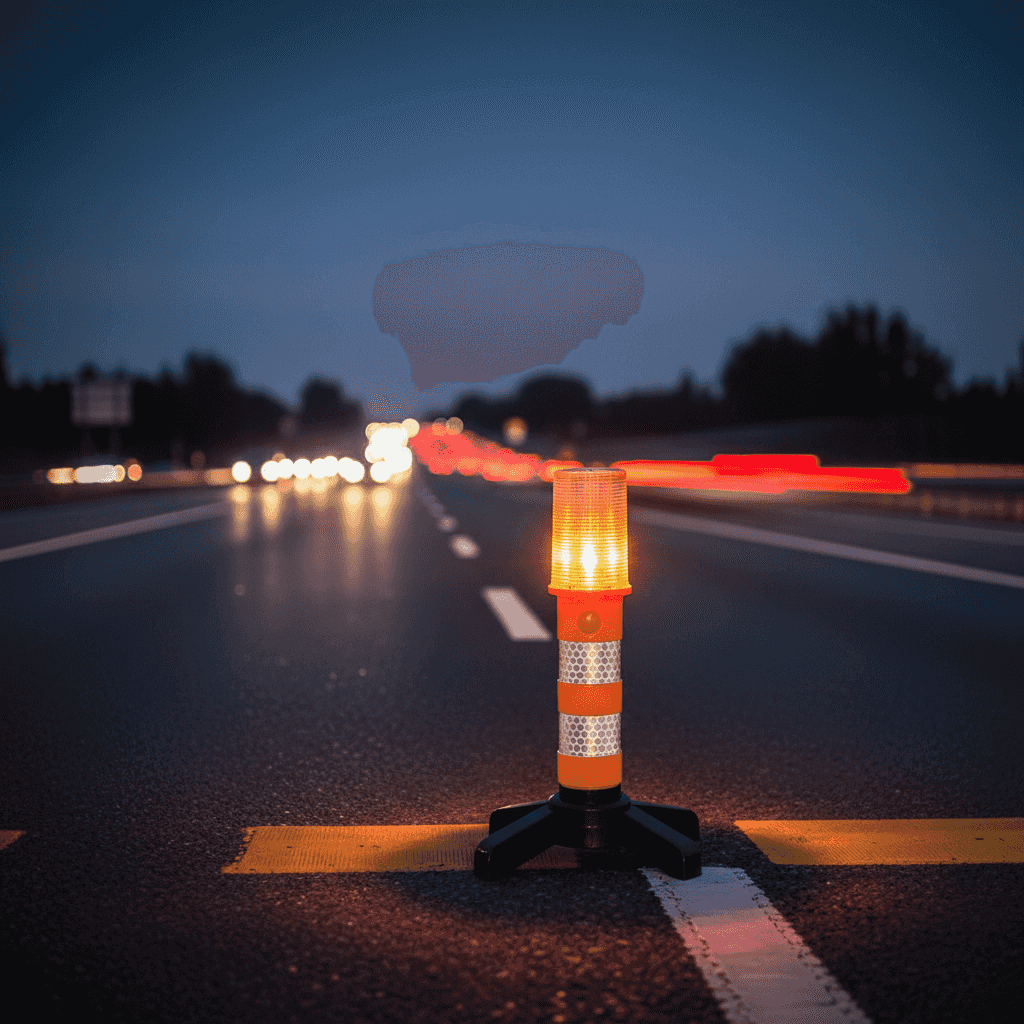 Lampa de semnalizare LED portabilă, cu trei moduri de iluminare, funcționează pe bază magnetică, ideală pentru situații de urgență