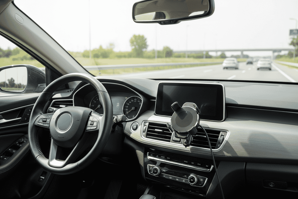 Wireless Car Charger – fundal alb