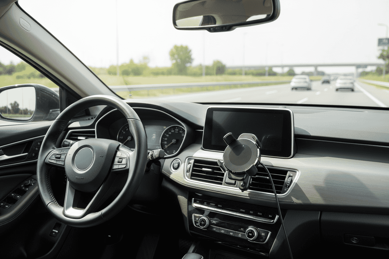 Wireless Car Charger – fundal alb